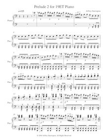 Partition complète, Prelude No.2 pour 19ET Piano, Harrington, Jeffrey Michael