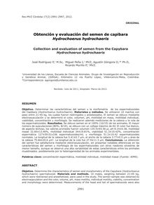 Obtención y evaluación del semen de capibara Hydrochoerus hydrochaeris