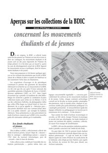 Aperçus sur les collections de la BDIC concernant les mouvements étudiants et de jeunes - article ; n°1 ; vol.74, pg 79-81