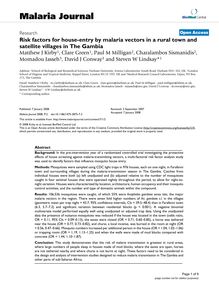 Risk factors for house-entry by malaria vectors in a rural town and satellite villages in The Gambia