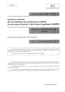 Capesext premiere composition de mathematiques 2001 capes maths capes de mathematiques