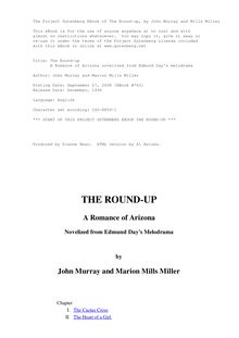 The Round-Up - A romance of Arizona novelized from Edmund Day s melodrama