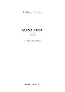 Partition complète, flûte Sonatina, Hedges, Anthony