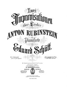 Partition complète, 2 Improvisationen über chansons von Anton Rubinstein