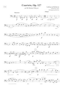 Partition violoncelle, corde quatuor No.12, Op.127, E♭ major, Beethoven, Ludwig van par Ludwig van Beethoven