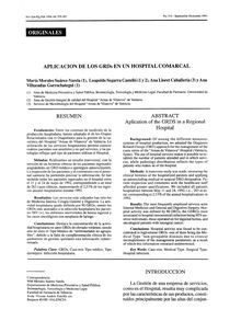 APLICACION DE LOS GRDs EN UN HOSPITAL COMARCAL (Aplication of the GRDS in a Regional Hospital)