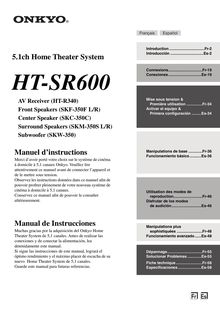 Notice Système audio Onkyo  HT-SR600