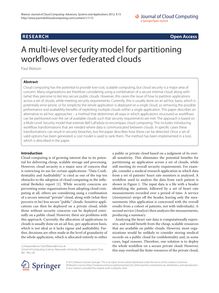 A multi-level security model for partitioning workflows over federated clouds