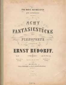Partition Vol.2, Nos.5-8, 8 Fantasiestücke, Rudorff, Ernst