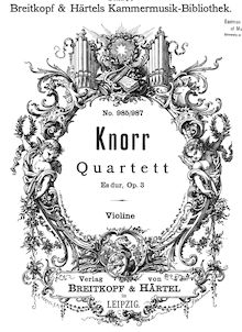 Partition de violon, Piano quatuor, Op.3, E♭ major, Knorr, Iwan