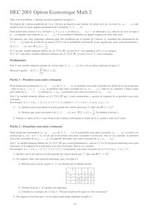 HEC 2001 mathematiques ii classe prepa hec (eco)