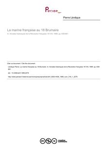 La marine française au 18 Brumaire - article ; n°1 ; vol.318, pg 639-661