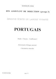 Portugais 2006 BTS Assistant de direction
