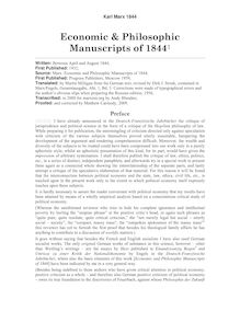Economic and Philosophic Manuscripts of 1844 - Karl Marx 1847