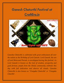 Celebrates this Ganesha Chaturthi Festival at CraftEra.in