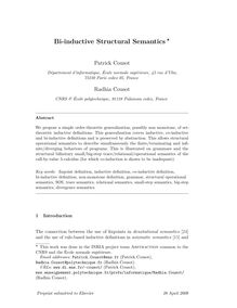 Bi inductive Structural Semantics