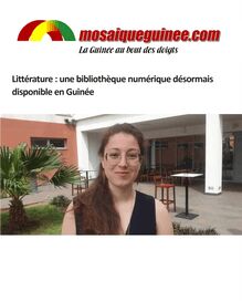[Mosaiqueguinee.com]Littérature : une bibliothèque numérique désormais disponible en Guinée
