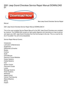 2001 Jeep Grand Cherokee Service Repair Manual DOWNLOAD 01