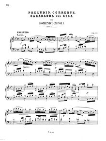 Partition complète, Prelude, Corrante, Sarabanda, et Gigue, G minor