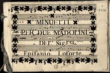 Partition complète, 30 menuets pour 2 Mandolins, Minuetti per due mãdolini