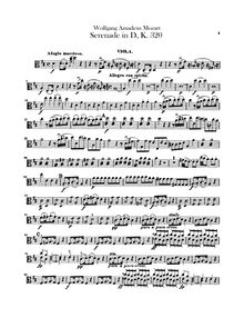 Partition altos, Serenade, Serenade No.9 ; Posthorn Serenade