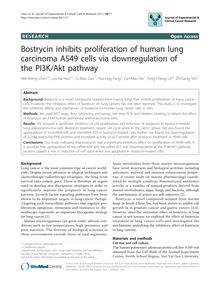 Bostrycin inhibits proliferation of human lung carcinoma A549 cells via downregulation of the PI3K/Akt pathway