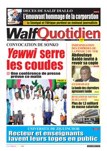 Walf Quotidien n°9179 - du mardi 2 novembre 2022