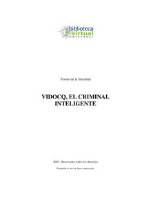 VIDOCQ, EL CRIMINAL INTELIGENTE