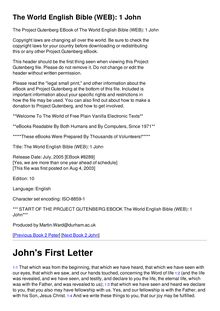 The World English Bible (WEB): 1 John