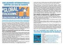 Tract "Global Frackdown 2013" contre le gaz de schiste