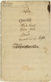 Partition parties complètes, flûte quatuor en D major, D, Klöffler, Johann Friedrich