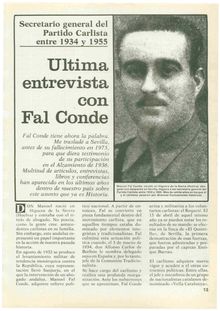 Secretario general del Partido Carlista entre 1934 y 1955: Última entrevista con Fal Conde