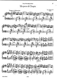 Partition , Un poco di Chopin, 18 pièces, 18 пьес ; 18 Morceaux