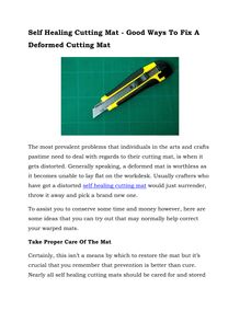 Large Cutting Mats - Tips And Tricks To Correct A Deformed Cutting Mat