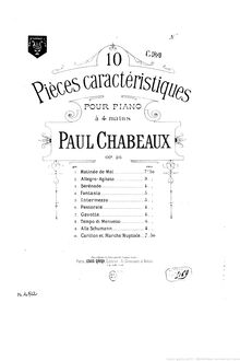 Partition No.4 Fantasia, 10 Pièces caractéristiques, Chabeaux, Paul