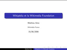 Wikipédia et la Wikimedia Foundation