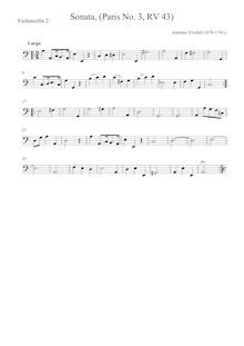 Partition Violincello 2 , partie, violoncelle Sonata en A minor