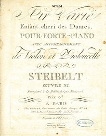 Partition violoncelle, Piano Trio avec Variations on  Enfant chéri des Dames , Op.32