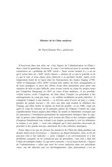 Histoire de la Chine moderne M. Pierre-Étienne WILL, professeur S ...