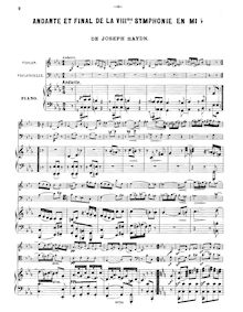 Partition de piano, Symphony No.103, Drum Roll, E♭ Major