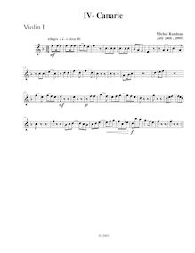 Partition violon 1,  No.5 en F major, F major, Rondeau, Michel par Michel Rondeau