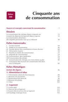 Sommaire - Cinquante ans de consommation en France - Insee Références - Édition 2009 