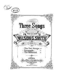 Partition , Serenade, 3 chansons, Smith, Wilson