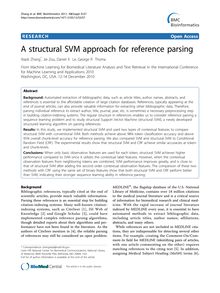 A structural SVM approach for reference parsing