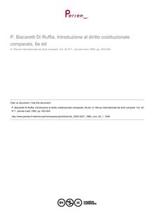 P. Biscaretti Di Ruffia, Introduzione al diritto costituzionale comparato, 6e éd - note biblio ; n°1 ; vol.42, pg 403-404