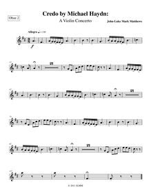 Partition hautbois 2, Credo by Michael Haydn: A violon Concerto