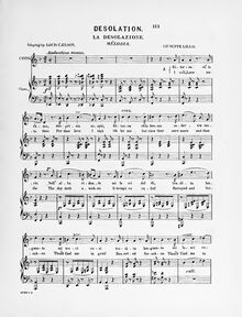 Partition complète, La desolazione, Melodia, F major, Lillo, Giuseppe