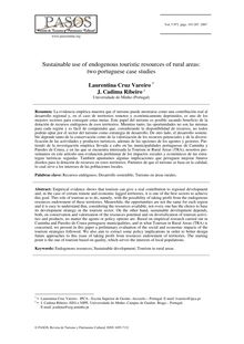 Sustainable use of endogenous touristic resources of rural areas: two portuguese case studies