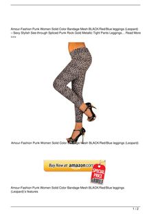 AmourFashion Punk Women Solid Color Bandage Mesh BLACKRedBlue leggings Leopard Clothing Reviews