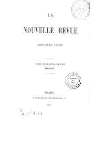La Nouvelle revue. 1879.